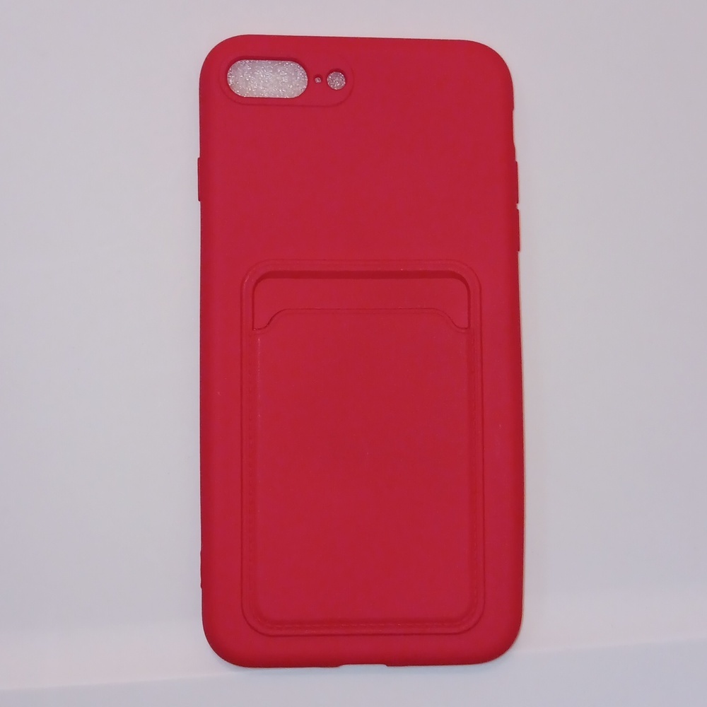 RED SILICONE 7/8 IPHONE PLUS CARD CASE